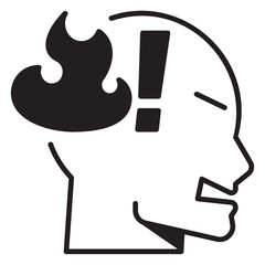 Head Feeling Anger Black Fill Icon