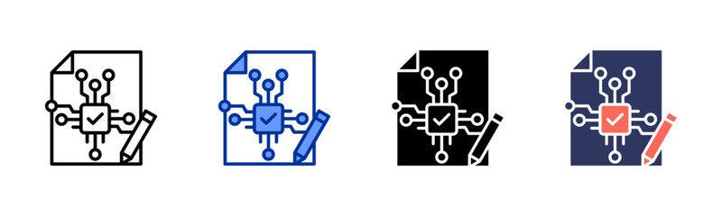 Smart Contract icon sheet multiple style collection