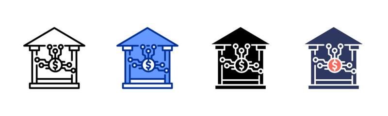 Digital Bank icon sheet multiple style collection