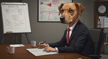 Business Dog: Canine in a Corporate Meeting