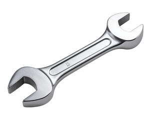 3D wrench tool icon in steel gray, isolated on a transparent background