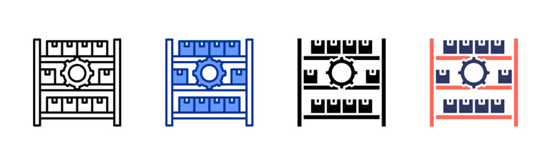 Fototapeta premium Racking System icon sheet multiple style collection