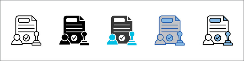 Permit Icon Pack Multistyle Illustration