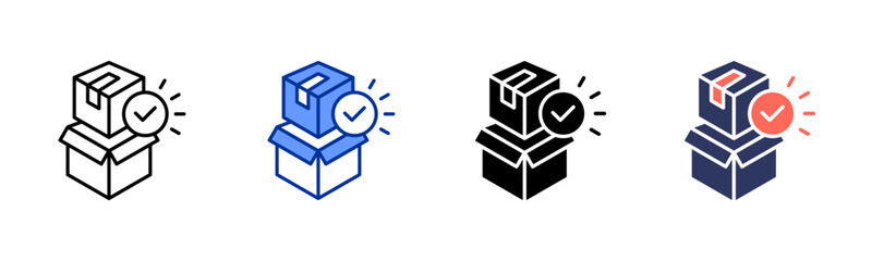 Fulfillment icon sheet multiple style collection