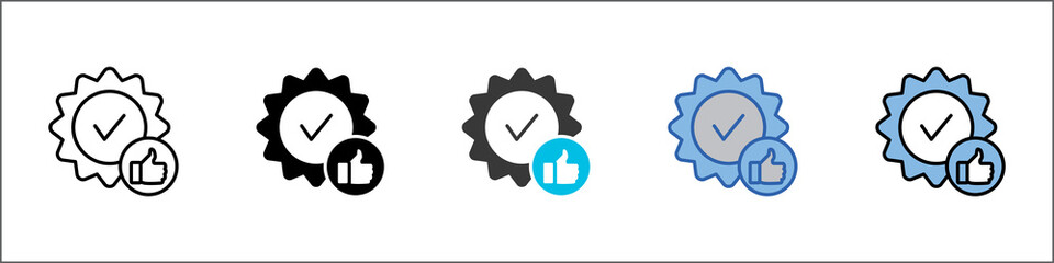 Approval Icon Pack Multistyle Illustration