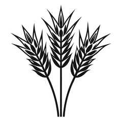 Isolated on white, a green wheat plant with prominent ears and leaves symbolizes natural agriculture and ripe summer grains