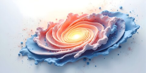 Abstract conceptual flower creation with a gradient color and delicate detail forming a unique