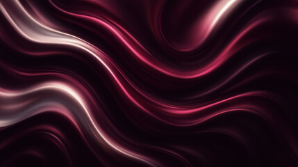 Obraz premium Luxurious abstract maroon satin waves with smooth curves and glossy texture