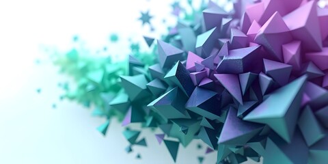 Abstract geometric background with gradient color polygon shapes and a light effect creating depth