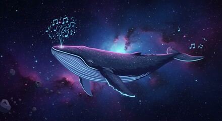 Cosmic Whale's Symphony: A Celestial Ballad in the Deepest Space