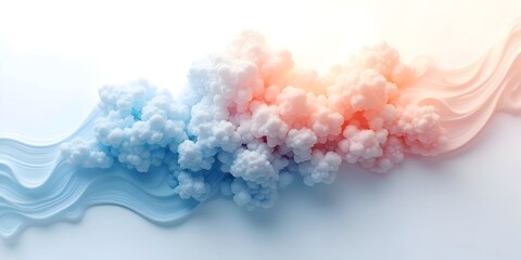 Abstract gradient cloudscape with smooth flowing elements transitioning colors with bright