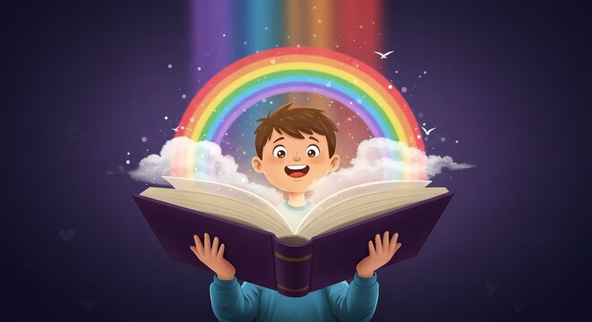 A Boy's Magical Journey Through the Pages of a Book