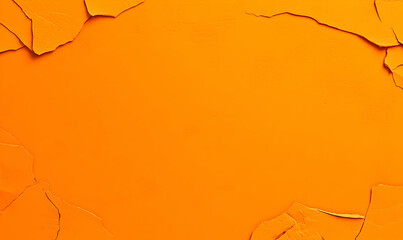 Vibrant Orange Background with Peeling Texture and Cracked Edges