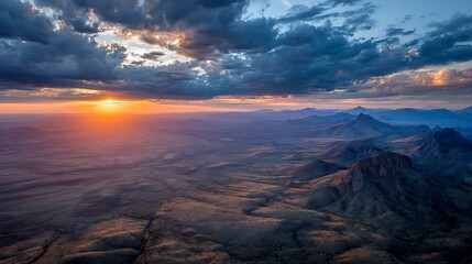 Obraz premium Landscape with Mountain and Sunset
