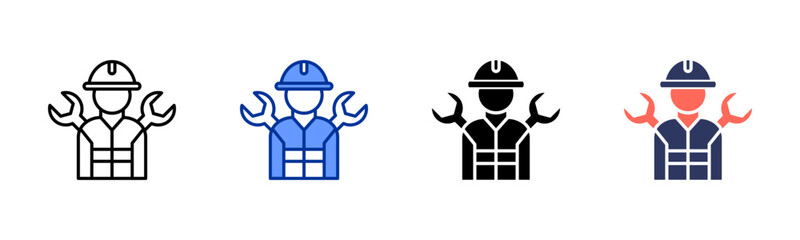 Technician icon sheet multiple style collection
