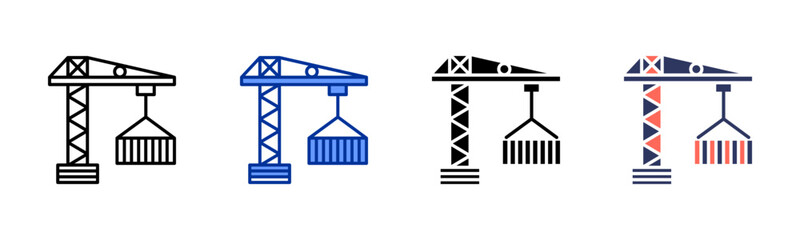 Crane icon sheet multiple style collection
