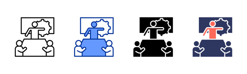 Job Training icon sheet multiple style collection