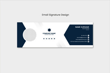 Modern Email Signature Template – Clean Corporate Design in Dark Blue, Editable AI File