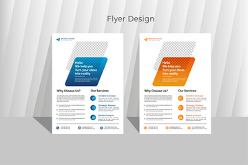 Modern Corporate Flyer Template Bundle – Orange & Blue Versions, Editable in AI Format