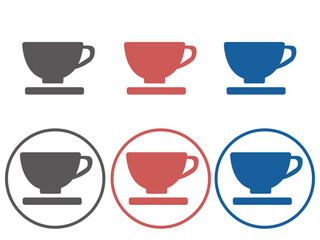 シンプルなコーヒーカップアイコンセット