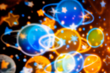 simulation of different types of stars and planets in the universe. © Classic