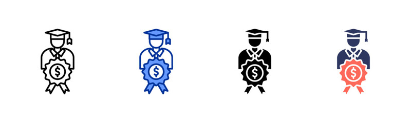 Scholarship icon sheet multiple style collection