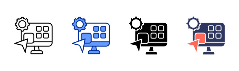 Fototapeta premium Application icon sheet multiple style collection