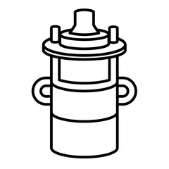 Single car spare part clean line icon mechanic outline element abstract symbol for vehicle service garage workshop maintenance