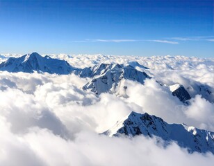 Fototapeta premium Snowy peaks and clouds