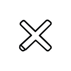 Fototapeta premium Simple Black Outline of an X Isolated on White Background, Modern Symbol