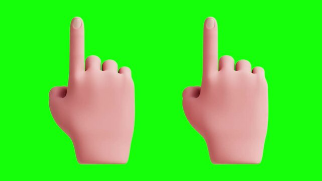double finger tap 3d animation green screen