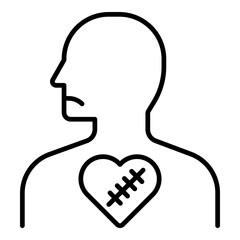 Trauma and Emotional Wound Icon. Vector Line Icon