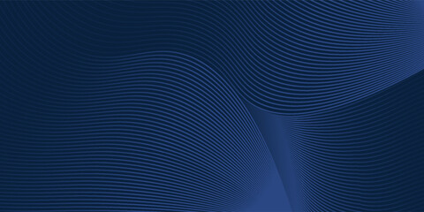Naklejka premium 3D modern wave curve abstract presentation background. Luxury paper cut background. Vector illustration. Unique dark blue background