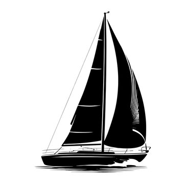 Sailing boat illustration silhouette sailboat vector