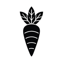 Carrot With Leaves Icon Vector Illustration
