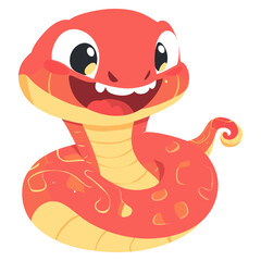 Naklejka premium Red snake character cartoon animal cute vector