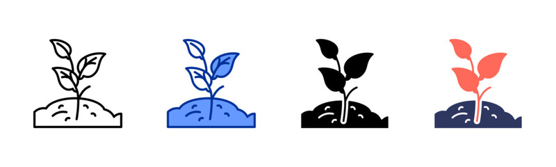 Plant icon sheet multiple style collection