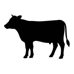 highly detailed photo of a black cow silhouette 