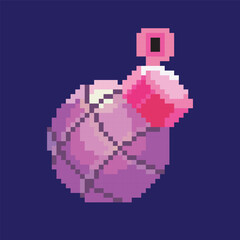 bomb pixel art, vector illustration on isolated background.