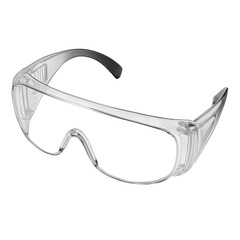 Isolate Transparent Transparent safety goggles designed for eye protection in various industrial environments and activities. PNG Die-Cut