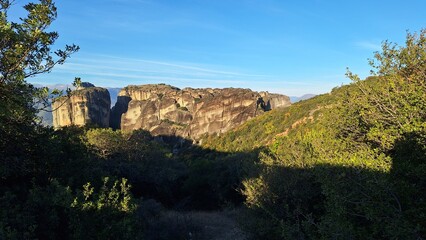 Serene morning in impressive Meteora monasteries. Central Greece