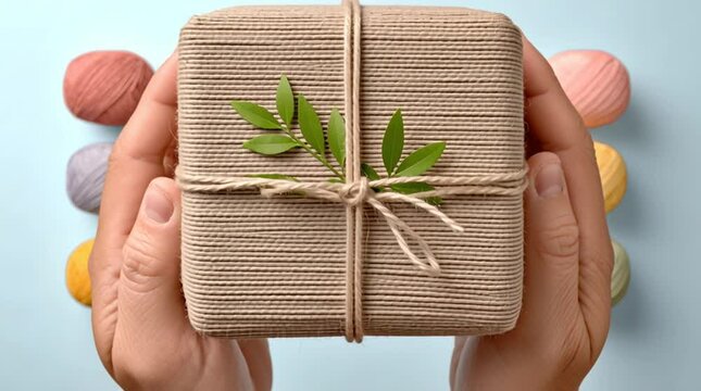 zero waste gift wrap, Pastel Yarn Gift Box: Handmade Present, Craft Supplies handmade eco gifts, sustainable packaging aesthetics