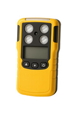 Isolate Transparent A yellow gas detection device with a digital display for industrial safety monitoring. PNG Die-Cut