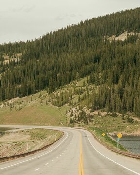 A road through the mountains near Leadville, Colorado