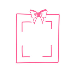 Pink ribbon bow frame