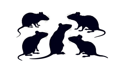 black rat vector silhouette