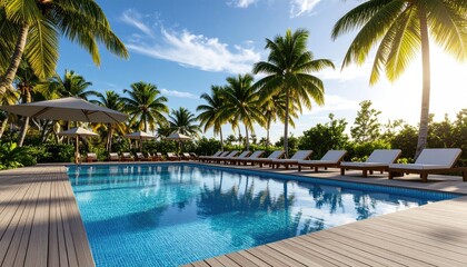 Tropical resort pool area