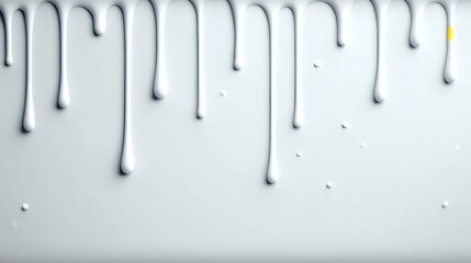 Smooth Silver Liquid Drips Against a Clean White Background