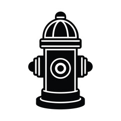 Fire Hydrant With Bold Outline Icon Vector Illustration