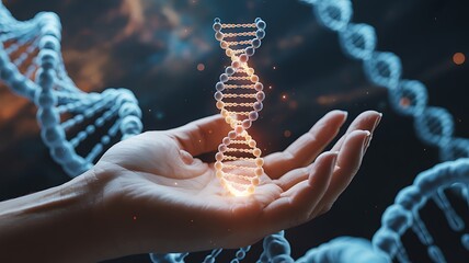 3D human spine and DNA helix illustration isolated on white with medical x-ray of bones